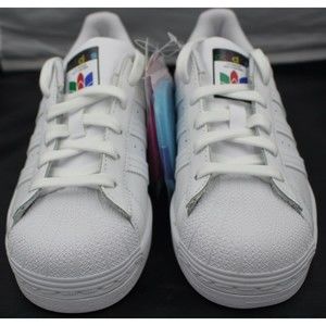 Adidas Originals Women's Superstar Classic Shoes (Size 5.5) White Magenta FW3694